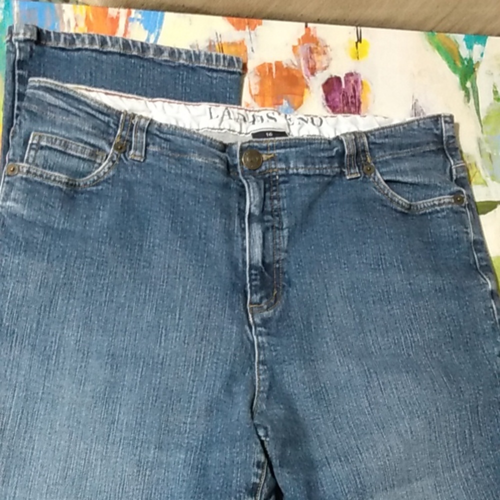 Lands End Classic Boot Five Pocket Jeans - Picture 5 of 12